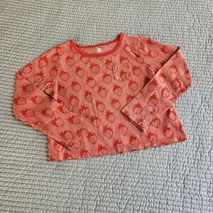 Tea Collection Cropped Strawberry Long Sleeve Shirt